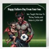 Gothic Fathers Day Card with Matching Gift Tag /Devil, Football,Dad, Alternative