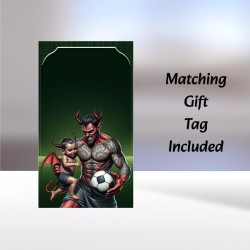 Gothic Fathers Day Card with Matching Gift Tag /Devil, Football,Dad, Alternative