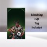 Gothic Fathers Day Card with Matching Gift Tag /Devil, Football,Dad, Alternative