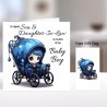 Son & Daughter-In -Law Baby Boy Card / Gift Tag Inc/ Goth Theme, Gothic Style,