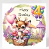 Baby Deer Birthday Card & Matching Gift Tag/ From Age 1-12