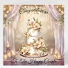 Wedding Day Card & Matching Gift Tag /Elegant, Cake, Marriage, Couple
