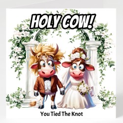 Wedding Day Card & Matching Gift Tag /Funny, Humour, Animal Couple, Marriage