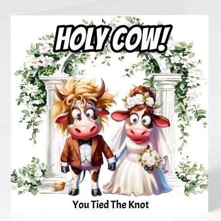 Wedding Day Card & Matching Gift Tag /Funny, Humour, Animal Couple, Marriage