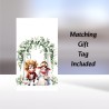 Wedding Day Card & Matching Gift Tag /Funny, Humour, Animal Couple, Marriage