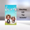 Wedding Day Card & Matching Gift Tag /Funny, Humour, Animal Couple, Marriage