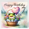Frog Birthday Card & Matching Gift Tag/ From Age 1-7