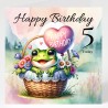 Frog Birthday Card & Matching Gift Tag/ From Age 1-7