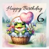 Frog Birthday Card & Matching Gift Tag/ From Age 1-7