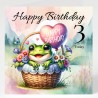 Frog Birthday Card & Matching Gift Tag/ From Age 1-7