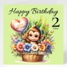 Monkey Birthday Card & Matching Gift Tag/ From Age 1-7