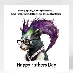 Gothic/Punk Fathers Day Card with Matching Gift Tag /For him, Dad, Skunk, Funny
