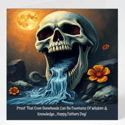 Gothic Fathers Day Card with Matching Gift Tag /For him, Dad, Skull, Humour