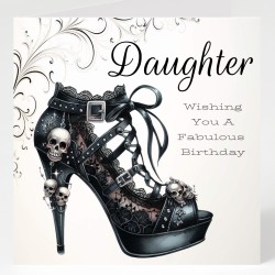 Daughter Birthday Card with Gift Tag / Gothic Style, Goth, Alternative Card