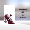 Granddaughter Birthday Card with Gift Tag / Gothic Style, Shoe, Alternative Card