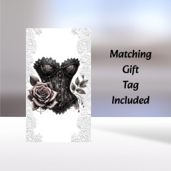 copy of Sister Birthday Card with Gift Tag / Gothic Style, Girl, Alternative Card