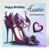 Auntie Birthday Card with Gift Tag / Gothic Style, Shoes, Alternative Card