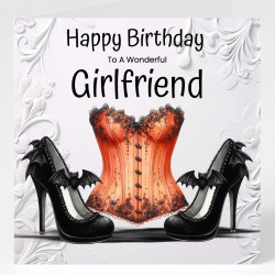 Girlfriend Birthday Card / Gift Tag Inc/ Goth Clothing, Gothic Style,