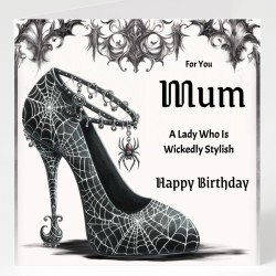 Mum Birthday Card & Gift Tag /Gothic theme, Gothic Shoes, Alternative