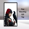 Birthday Card with Matching Gift Tag /Gothic theme, Gothic lady, Alternative