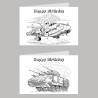 Military Colour In Birthday Card Pack/ Set of 6, Craft, Art, Blank Cards, Kids