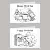 Robot Colour In Birthday Card Pack/ Set of 6, Craft, Art, Blank Cards, Kids