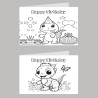 Dinosaur Colour In Birthday Card Pack/ Set of 6, Craft, Art, Blank Cards, Kids