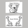 Animal Colour In Birthday Card Pack/ Set of 6, Craft, Art, Blank Cards, Kids