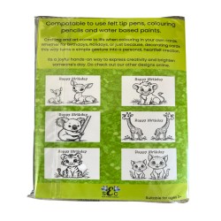 Animal Colour In Birthday Card Pack/ Set of 6, Craft, Art, Blank Cards, Kids