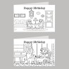 Friends Colour In Birthday Card Pack/ Set of 6, Craft, Art, Blank Cards, Kids