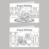 Friends Colour In Birthday Card Pack/ Set of 6, Craft, Art, Blank Cards, Kids