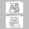 Prince & Princess Colour In Birthday Card Pack/ 6 Set, Craft, Art, Blank, Kids