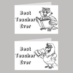 Teacher Colour In Birthday Card Pack/ Set of 6, Craft, Art, Blank Cards, Kids