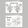 Thank You Colour In Birthday Card Pack/ Set of 6, Craft, Art, Blank Cards, Kids