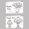 Thank You Colour In Birthday Card Pack/ Set of 6, Craft, Art, Blank Cards, Kids