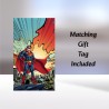 Fathers Day Super Hero Card with Matching Gift Tag / For Him, Dad, Daddy, Hero