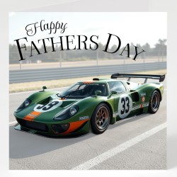 Fathers Day Racing Car Card with Matching Gift Tag / For Him, Dad, Track, Cars