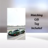 Fathers Day Racing Car Card with Matching Gift Tag / For Him, Dad, Track, Cars
