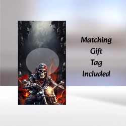 Gothic Fathers Day Card with Matching Gift Tag /For him, Dad, Skull Biker
