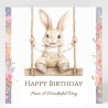 Rabbit Birthday Card & Matching Gift Tag/ Whimsical, Peter Rabbit Style, Bunny