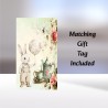 Rabbit Birthday Card & Matching Gift Tag/ Whimsical, Peter Rabbit Style, Bunny