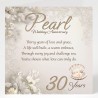 Pearl Wedding Anniversary Card/ For him, For her, Romantic, 30 Years