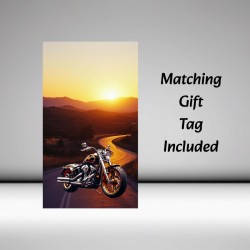 Fathers Day Motorbike Card with Matching Gift Tag / For Him, Dad, Biker,
