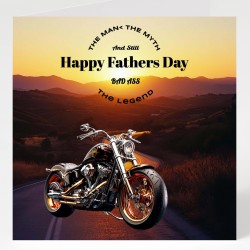 Fathers Day Motorbike Card with Matching Gift Tag / For Him, Dad, Biker,
