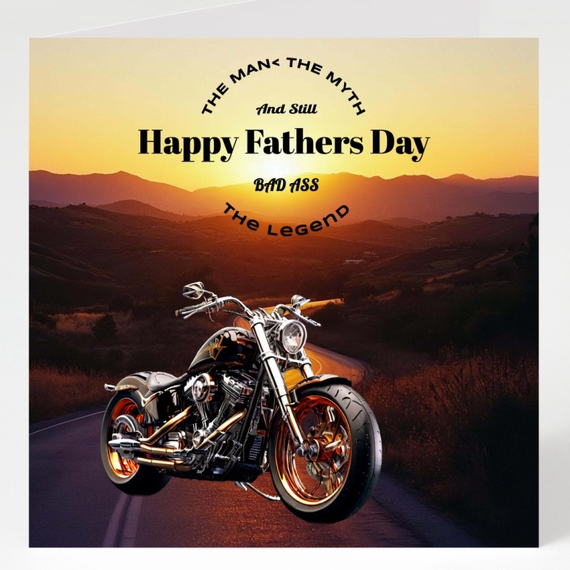 Fathers Day Motorbike Card with Matching Gift Tag / For Him, Dad, Biker,