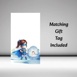 Congratulations, You'll Be A Super Big Sister & Matching Gift Tag/ For her, Baby