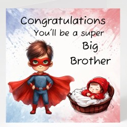 Congratulations, You'll Be A Super Big Brother & Matching Gift Tag/ For him,
