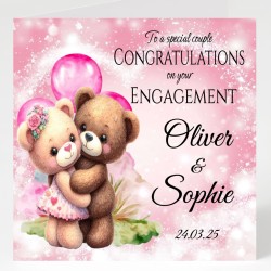 Personalised Engagement Card with Matching Gift Tag / For Him and Her, Love