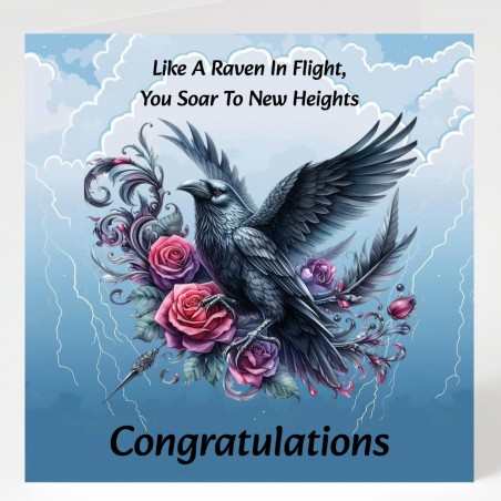 Congratulations Card & Gift Tag /Gothic, Gothic Raven, Alternative