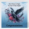 Congratulations Card & Gift Tag /Gothic, Gothic Raven, Alternative